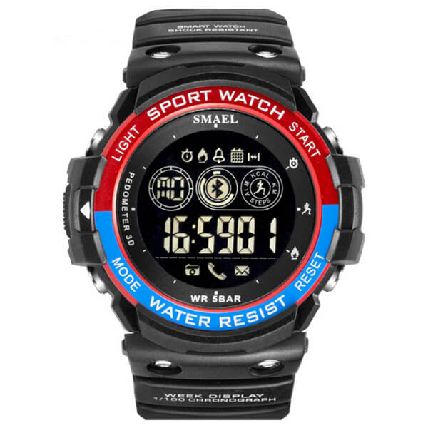 SMAEL 1602LY Smartwatch Bluetooth - Black Red Ανδρικά -> Ανδρικά Ρολόγια -> Ρολόγια Στρατιωτικά