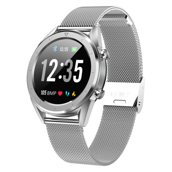 Smartwatch NO.1 DT28 ECG Blood Pressure Heart Rate Monitor - Steel Silver