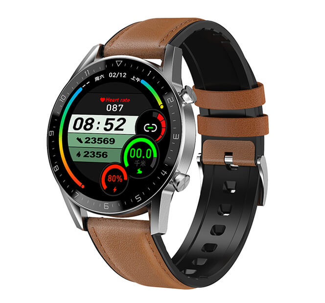 Smartwatch NO.1 DT92 Blood Pressure Heart Rate Monitor - Leather Brown Γυναικεία  -> Γυναικεία Ρολόγια -> Ρολόγια Smartwatch