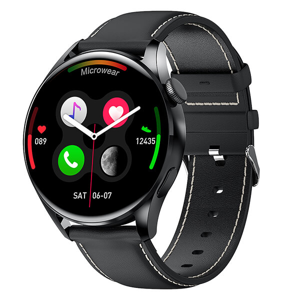 Smartwatch Bakeey Wear3 - Black Leather Γυναικεία  -> Γυναικεία Ρολόγια -> Ρολόγια Smartwatch