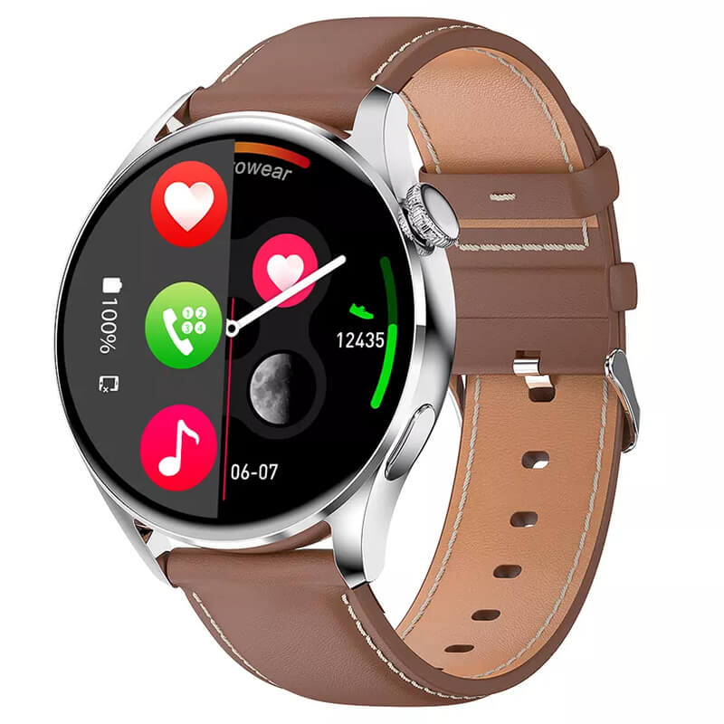 Smartwatch Bakeey Wear3 Pro - Brown Leather Γυναικεία  -> Γυναικεία Ρολόγια -> Ρολόγια Smartwatch