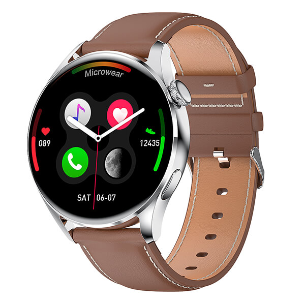 Smartwatch Bakeey Wear3 - Brown Leather Γυναικεία  -> Γυναικεία Ρολόγια -> Ρολόγια Smartwatch