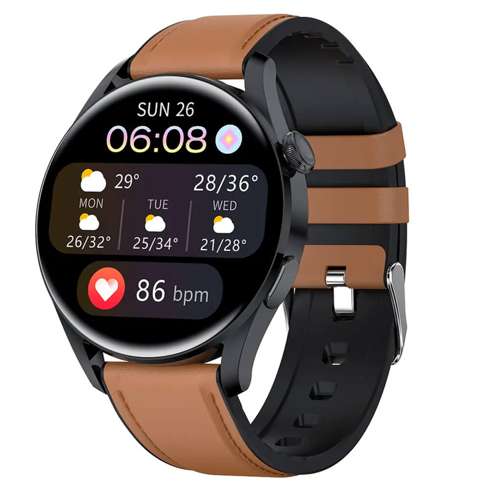 Smartwatch Bakeey T33S - Brown Leather Γυναικεία  -> Γυναικεία Ρολόγια -> Ρολόγια Smartwatch