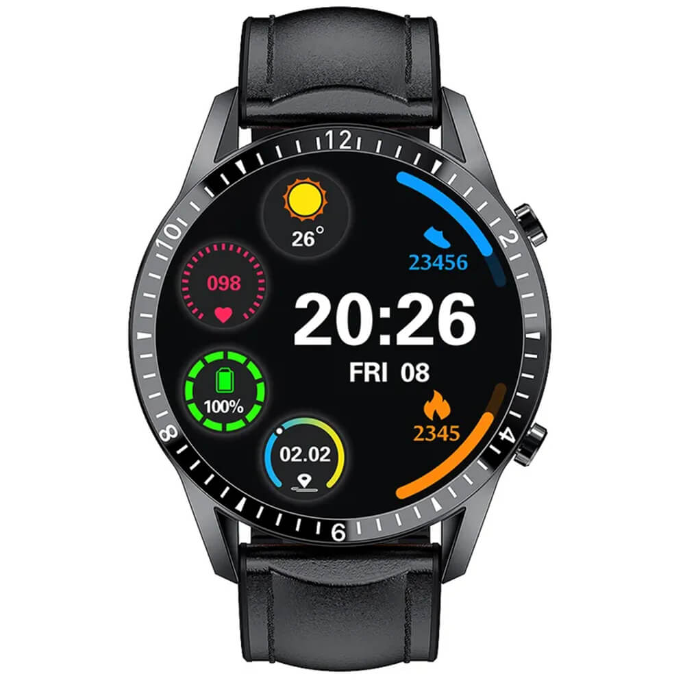 Smartwatch Bakeey I9 - Black Leather Γυναικεία  -> Γυναικεία Ρολόγια -> Ρολόγια Smartwatch