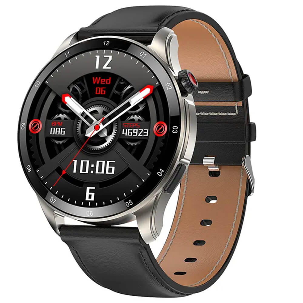Smartwatch Microwear E26 - Black Leather Γυναικεία  -> Γυναικεία Ρολόγια -> Ρολόγια Smartwatch