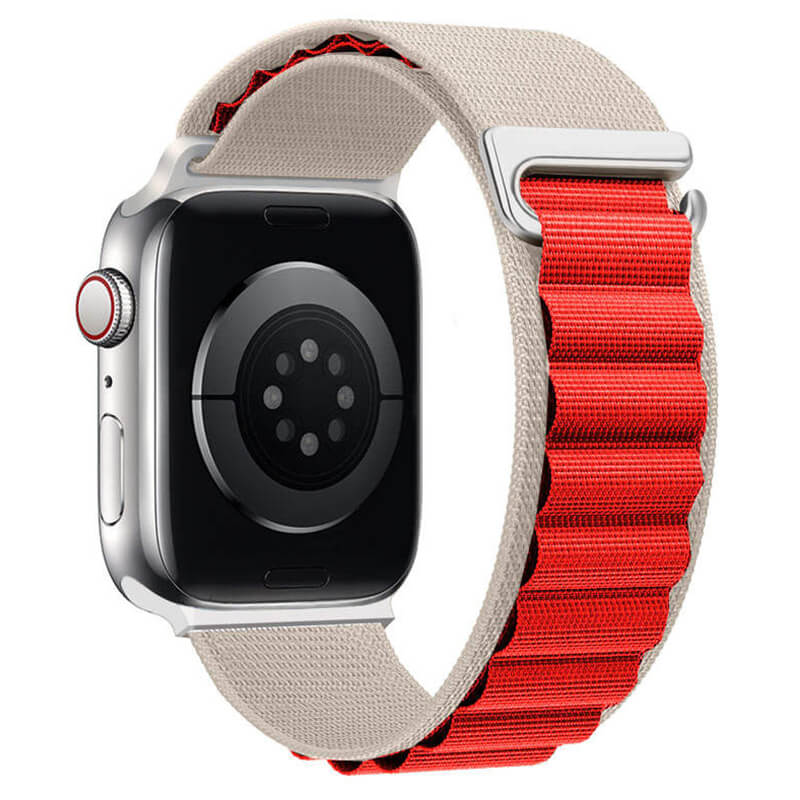 ΛΟΥΡΙ CANVAS OCEAN/ALPINE LOOP fit for 42/44/45/49mmmm - Beige Red Ανδρικά -> Ανδρικά Ρολόγια -> Λουράκια Smartwatch -> για Apple watch