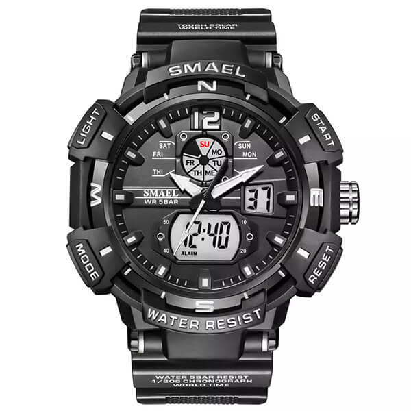 SMAEL 8045 Sports Watch Military Dual Display - Black White Ανδρικά -> Ανδρικά Ρολόγια -> Ρολόγια Στρατιωτικά
