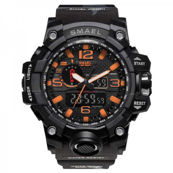 SMAEL 1545MC Sports Watch Dual Display - Black Orange