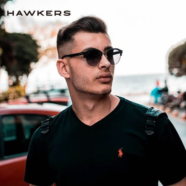 HAWKERS Rubber Black - Dark Classic Rounded / Polarized