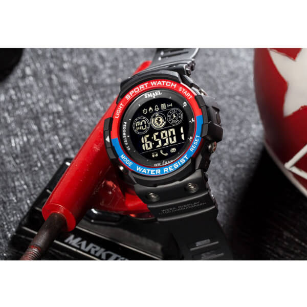 SMAEL 1602LY Smartwatch Bluetooth - Black Red image
