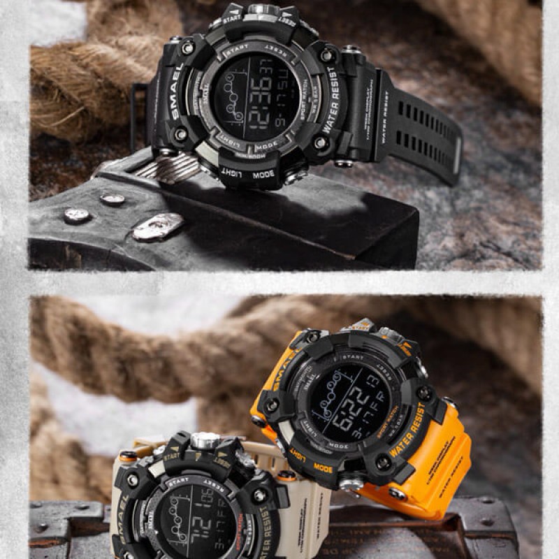 SMAEL 1802 Sports Watch Digital Display Army Green