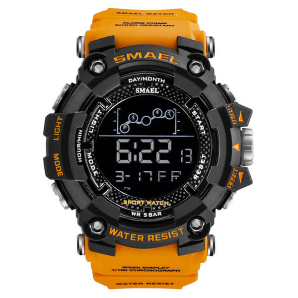 SMAEL 1802 Sports Watch Digital Display - Orange