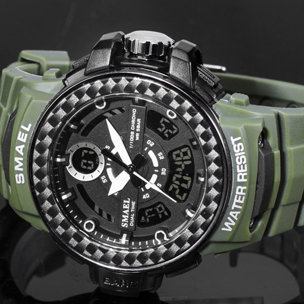 SMAEL 8014 Sports Watch Dual Display - Black