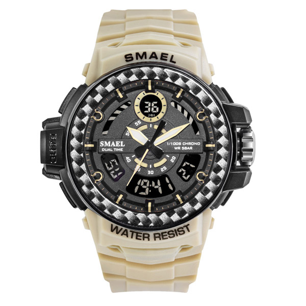 SMAEL 8014 Sports Watch Dual Display - Khaki