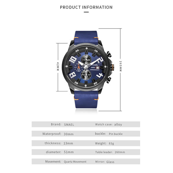 SMAEL 9080 Sports Watch Military Dual Display - Brown