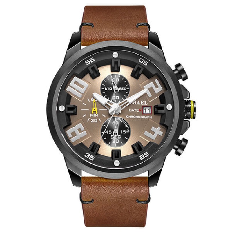 SMAEL 9080 Sports Watch Military Dual Display - Brown