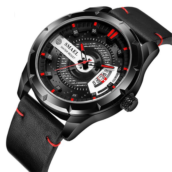 SMAEL 9011 Sports Watch Military Dual Display - Black Red