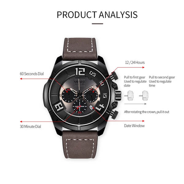 SMAEL 9075 Sports Watch Military Dual Display - Black