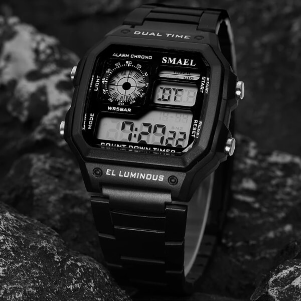 SMAEL 1818 Digital Chromo Led - Silver Steel