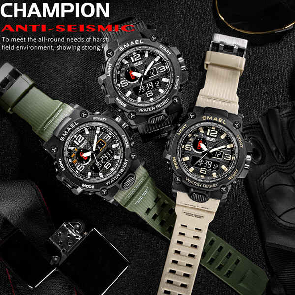 SMAEL 1545D Sports Watch Military Dual Display - Black