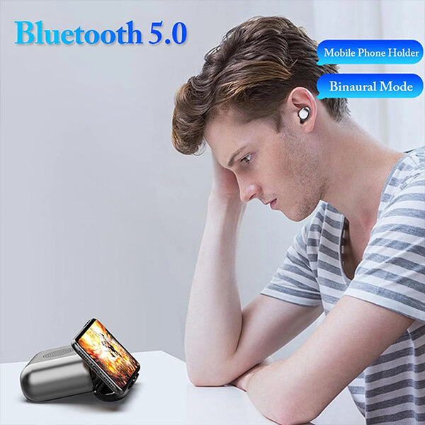 Bluetooth ακουστικά ZTX F9-5 Pro Black - Powerbank 2000mAh