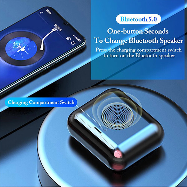 Bluetooth ακουστικά ZTX F9-5 Pro Black - Powerbank 2000mAh