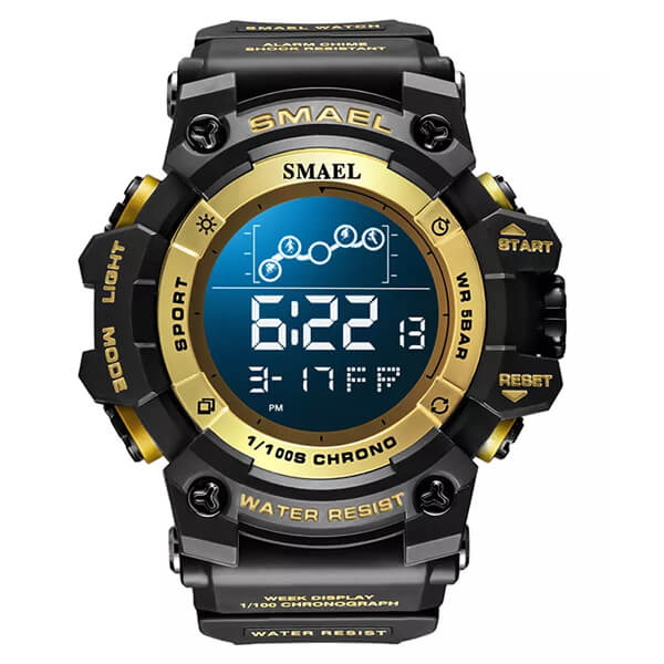 SMAEL 1802 Sports Watch Digital Display - Gold