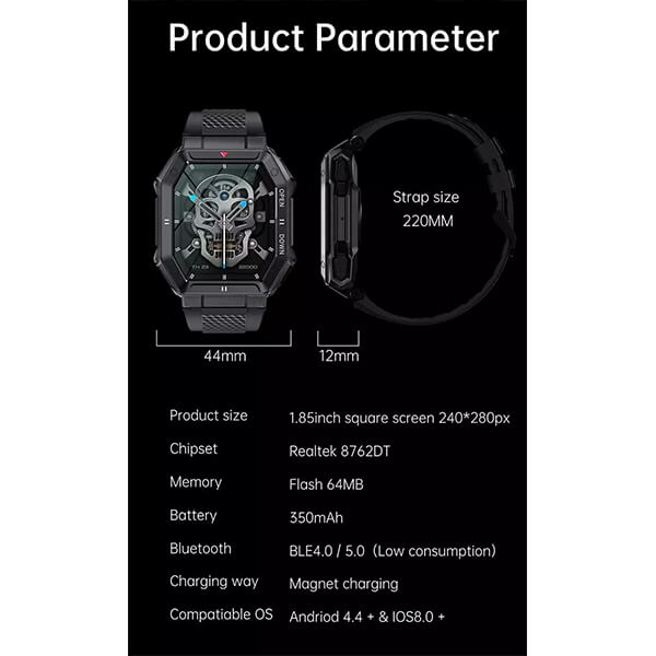 Smartwatch Bakeey  K55 - Army Green