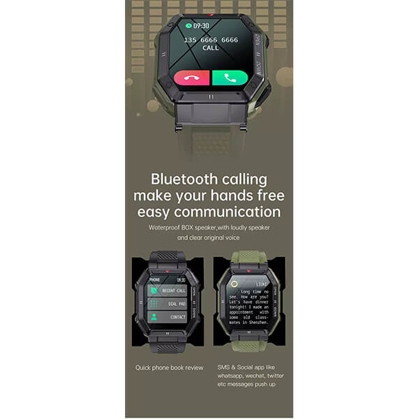 Smartwatch Bakeey  K55 - Army Green