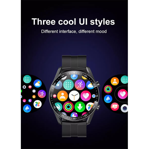 Smartwatch Microwear C300 46mm - Black Silicone