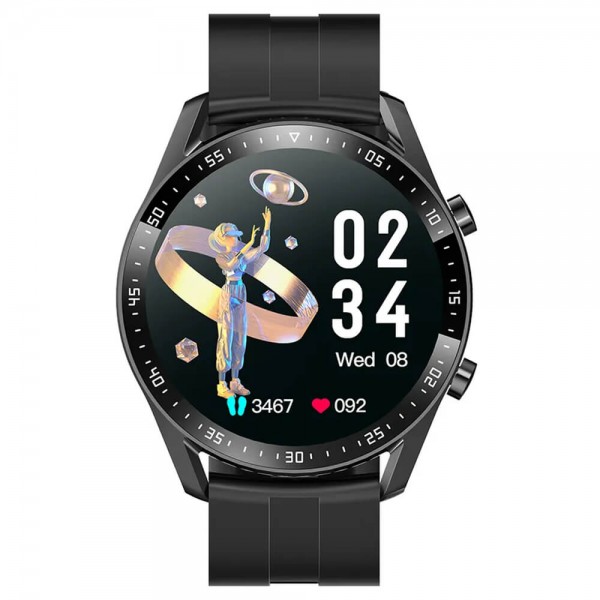 Smartwatch Microwear C300 46mm - Black Silicone