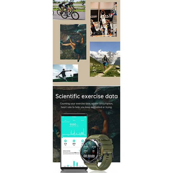 Smartwatch Bakeey  K76 Pro - Army Green