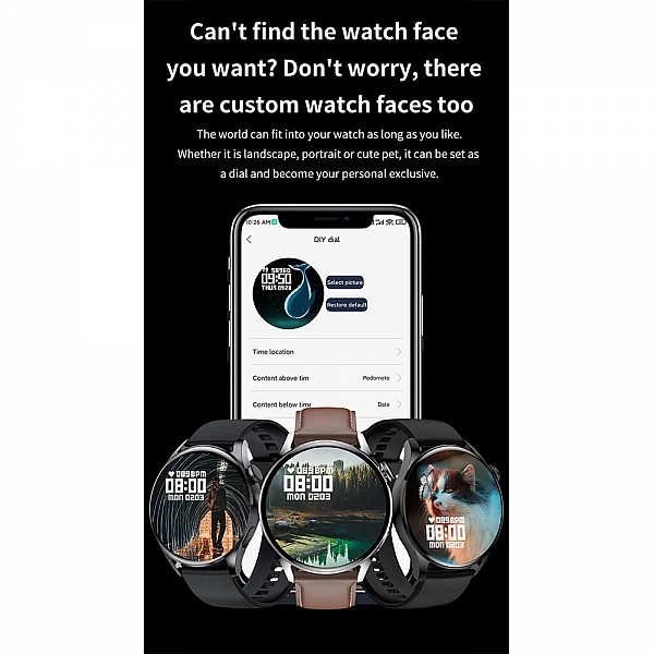 Smartwatch Microwear GT5 - Black Leather