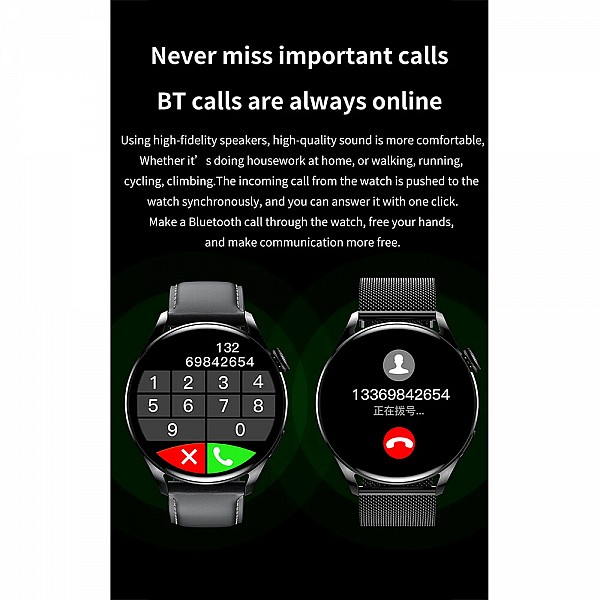 Smartwatch Microwear GT5 - Black Leather