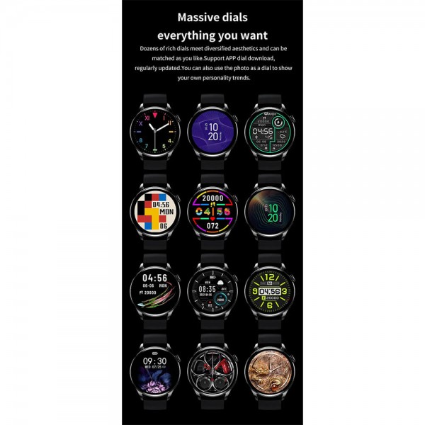Smartwatch Microwear GT5 - Black Leather