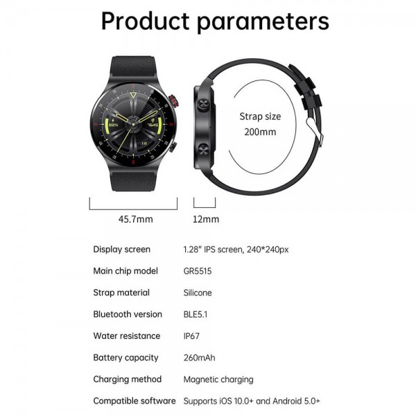 Smartwatch Microwear QW33 - Steel Silver