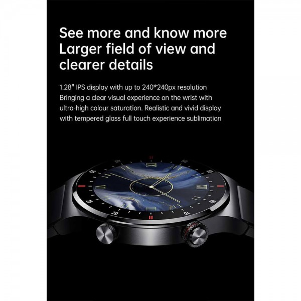 Smartwatch Microwear QW33 - Black Steel