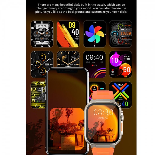 Smartwatch Microwear A70  600mAh Battery - Orange Silicone