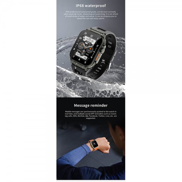 Smartwatch Microwear A70  600mAh Battery Black Silicone