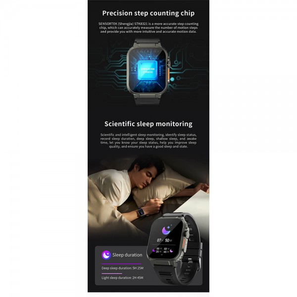 Smartwatch Microwear A70  600mAh Battery Black Silicone