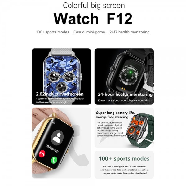 Smartwatch Microwear F12 Ελληνικό μενού - Pink