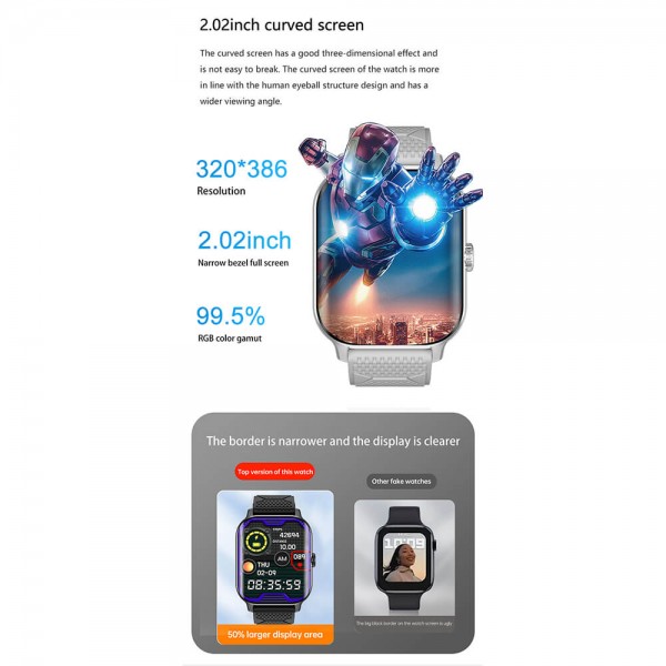 Smartwatch Microwear F12 - Steel Silver