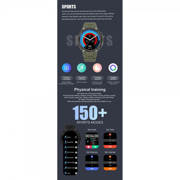 Smartwatch Microwear DT5 - Black