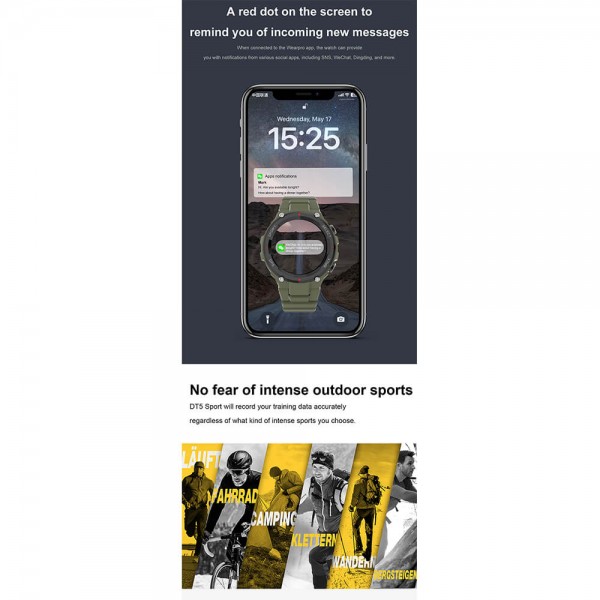 Smartwatch Microwear DT5 - Black