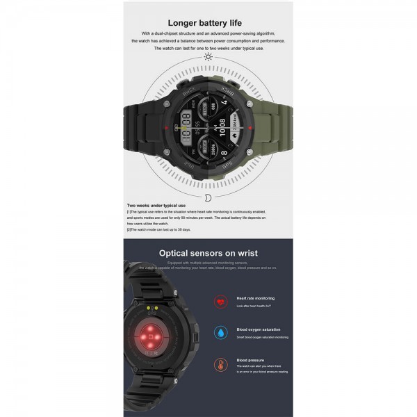 Smartwatch Microwear DT5 - Black
