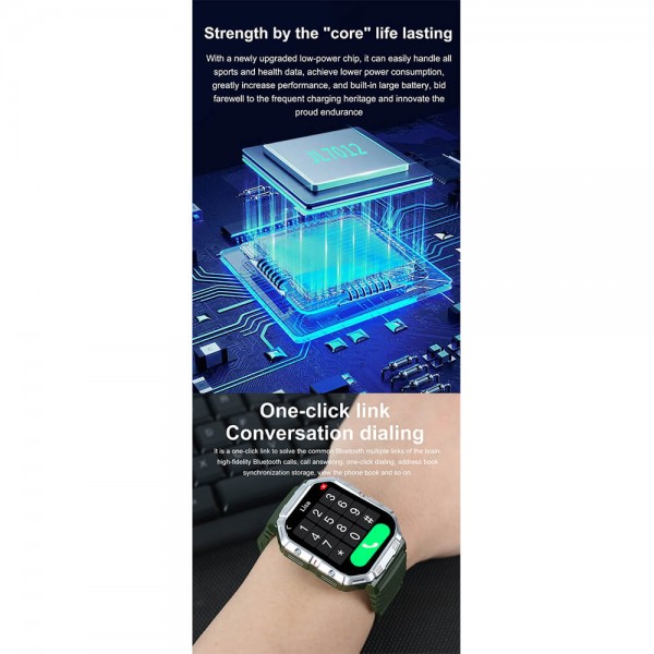 Smartwatch Microwear GW55 - Green Camo