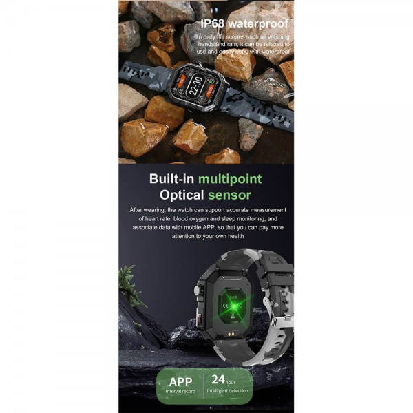 Smartwatch Microwear GW55 - Black  Camo