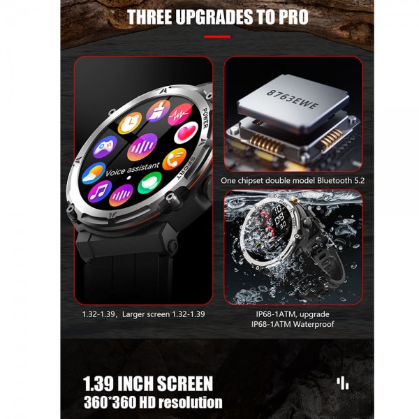 Smartwatch Microwear C21 Pro 410mah - Black 