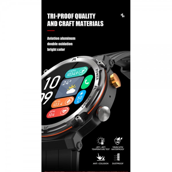 Smartwatch Microwear C21 Pro 410mah - Black 