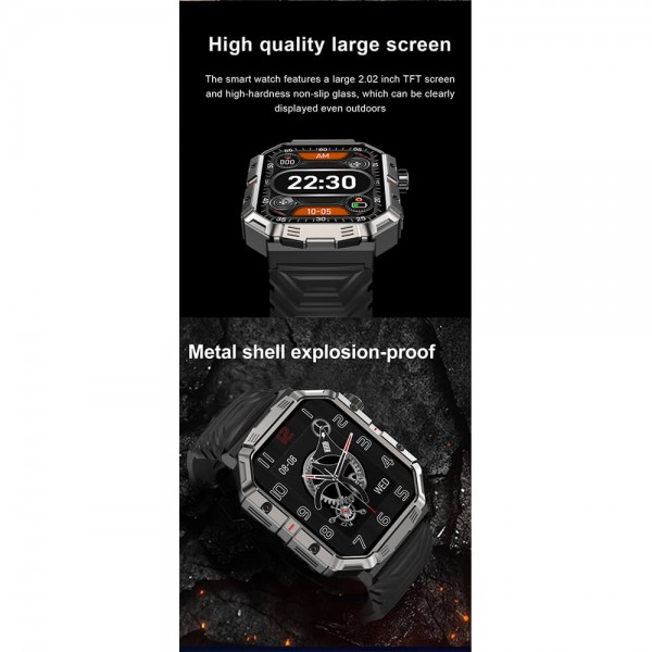 Smartwatch Microwear GW55 - Black  SIlicone
